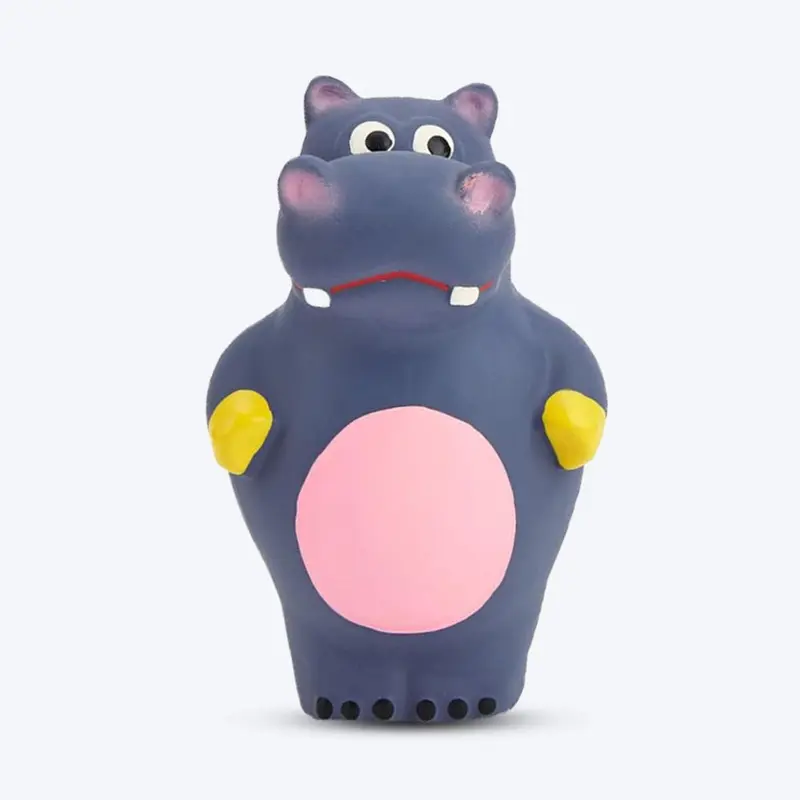 FOFOS Hippo Latex Squeaker Chew Toy For Dog - Blue & Pink