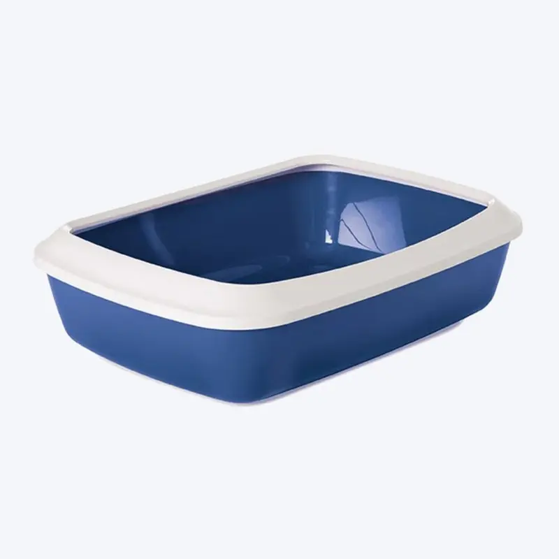 Savic IRIZ Cat Litter Tray with Rim - Nordic Blue - 17 x 12 x 5 inches