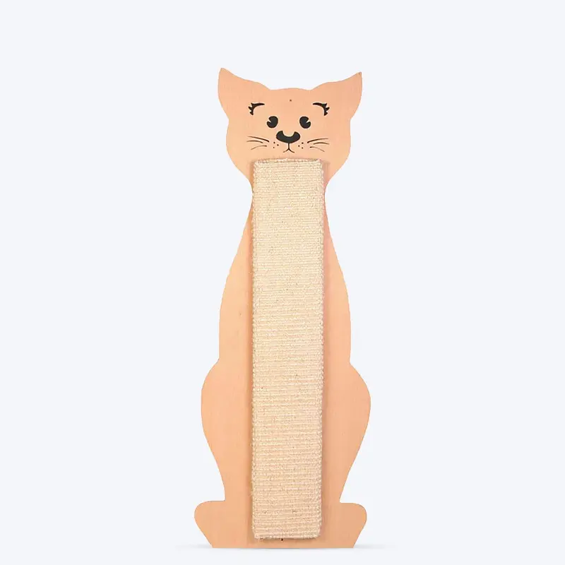 Trixie Cat Shaped Cat Scratching Board - Beige - 2 Feet