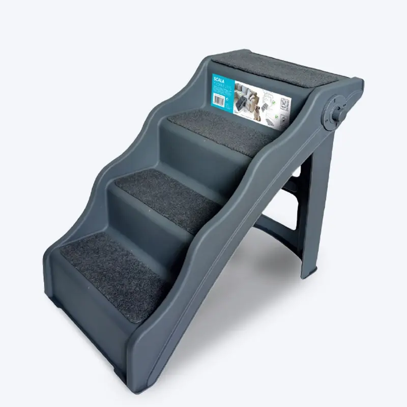 M-Pets Scala Foldable Steps For Dog - Grey