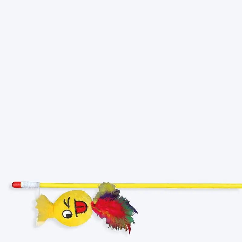 Trixie Playing Rod with Smiley Cat Toy - 50 cm