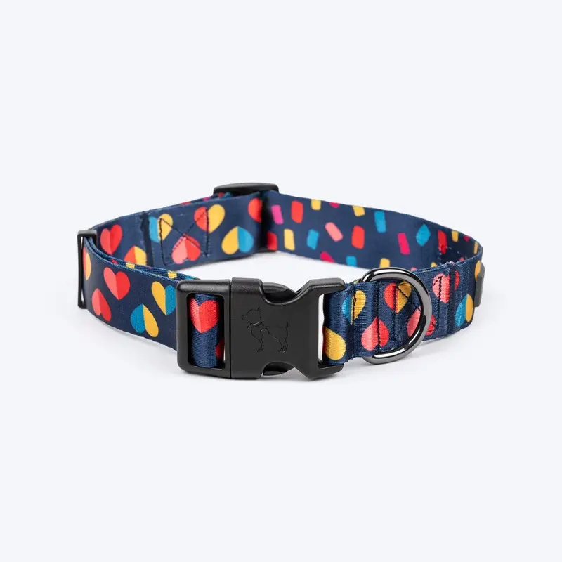 HUFT Love Struck Printed Collar For Dog - Navy Blue