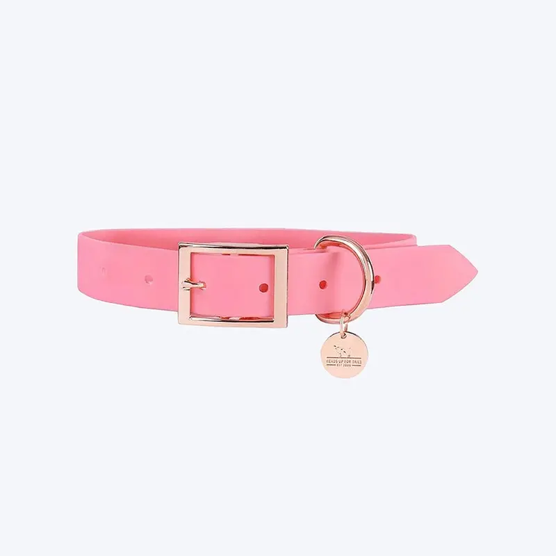 HUFT Pastel Pawprint Rain Friendly Dog Collar - Pink