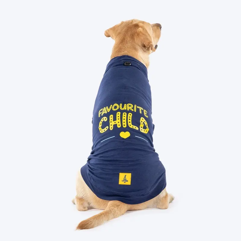 TLC Favourite Child T-Shirt For Dog - Navy Blue