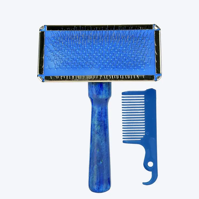 Trixie Dog/Cat Soft Slicker Brush with Brush Cleaner