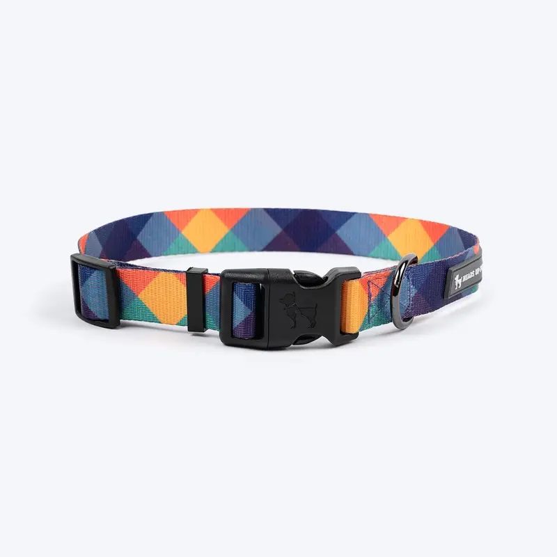 HUFT Technicolor Tartan Collar For Dog - Multicolor