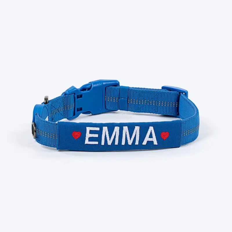 HUFT Xplorers Personalised Dog Collar - Blue