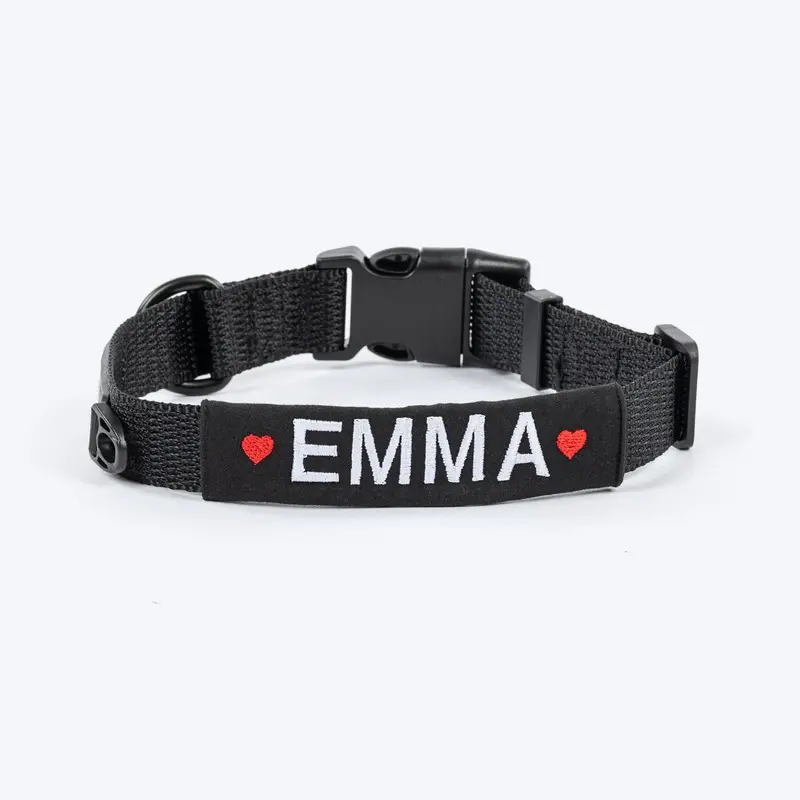 HUFT Classic Personalised Dog Collar - Coal Black