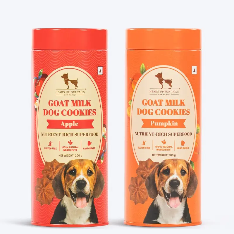 Huft Goat Milk Gluten Free Dog Cookies - Pumpkin & Apple Combo - 200 Gm
