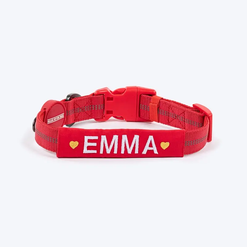 HUFT Xplorers Personalised Dog Collar - Red