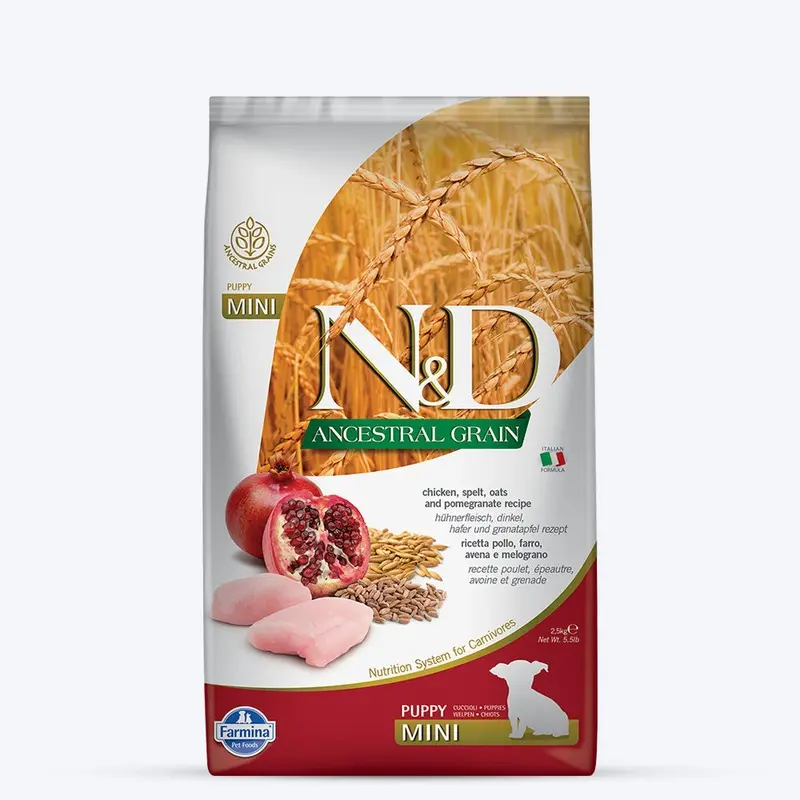 Farmina N&D Ancestral Grain Mini Breed Dry Puppy Food - Chicken & Pomegranate