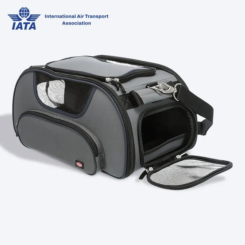 Trixie Wings Airline Carrier For Dogs & Cats - (Grey/Blue)