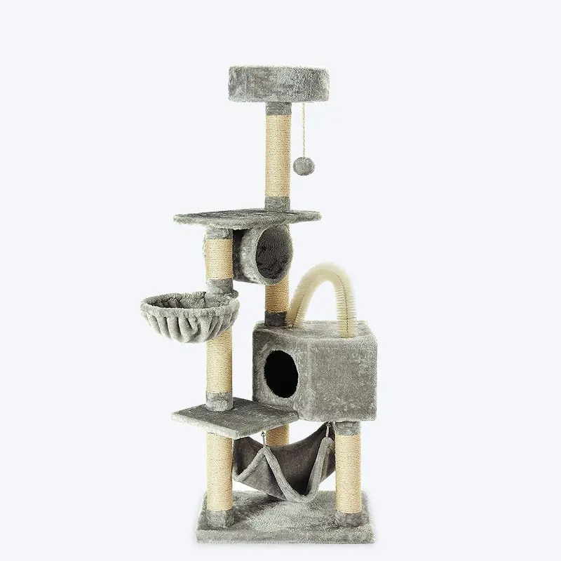 M-Pets Olympus Elite Cat Tree - Grey/Beige (60x37x150 cm)