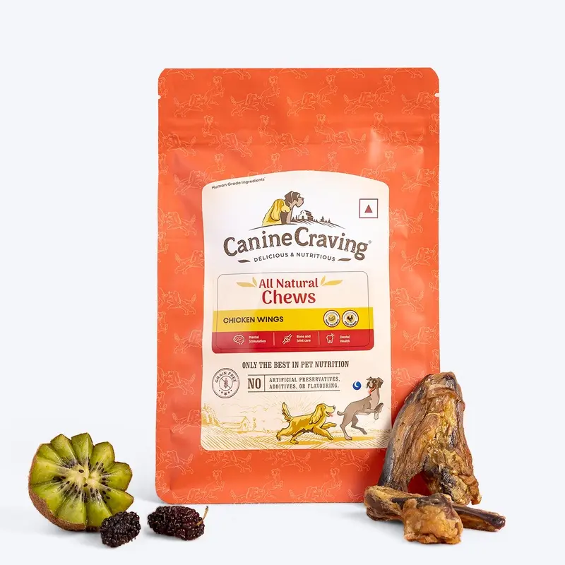 Canine Craving Dehydrated Chicken Wings Dog Treat - 70 gm