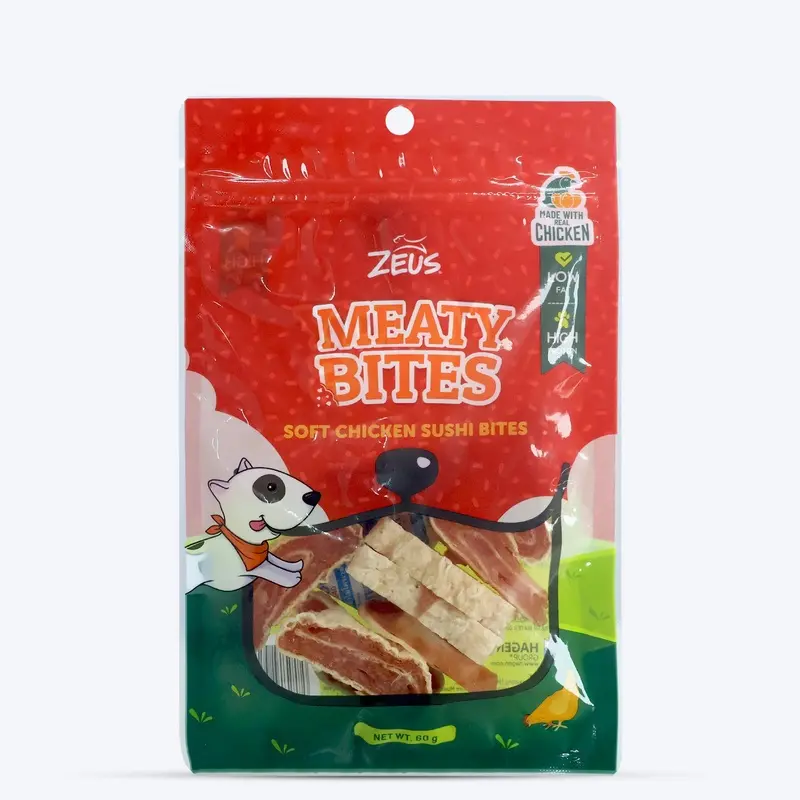 Zeus Meaty Bites Soft Chicken Sushi Bites Dog Treats - 60 gm