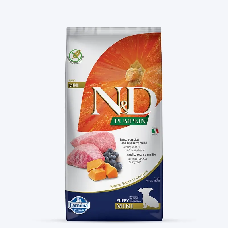 Farmina N&D Pumpkin Lamb & Blueberry Grain Free Mini Puppy Dry Dog Food
