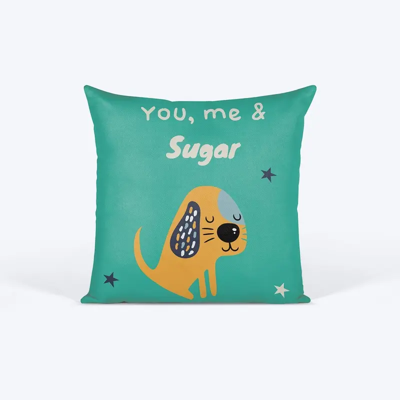 HUFT You Me and (Pet Name) Personalised Cushion For Dogs - 12x12 inches