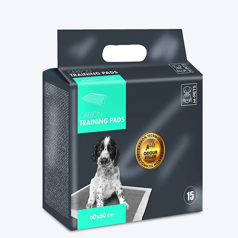 M-Pets Carbon Training Pads Pack of 15 - Grey (60 x 60 cm)
