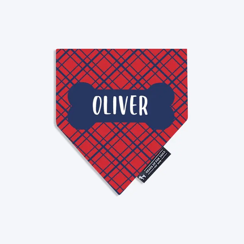 HUFT Tartan Check Personalised Dog Bandana