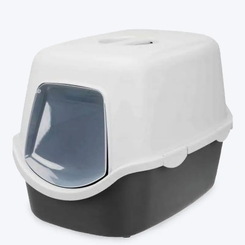 Trixie Vico Cat Litter Tray with Hood - Grey/White - 23 x 16 x 16 inch
