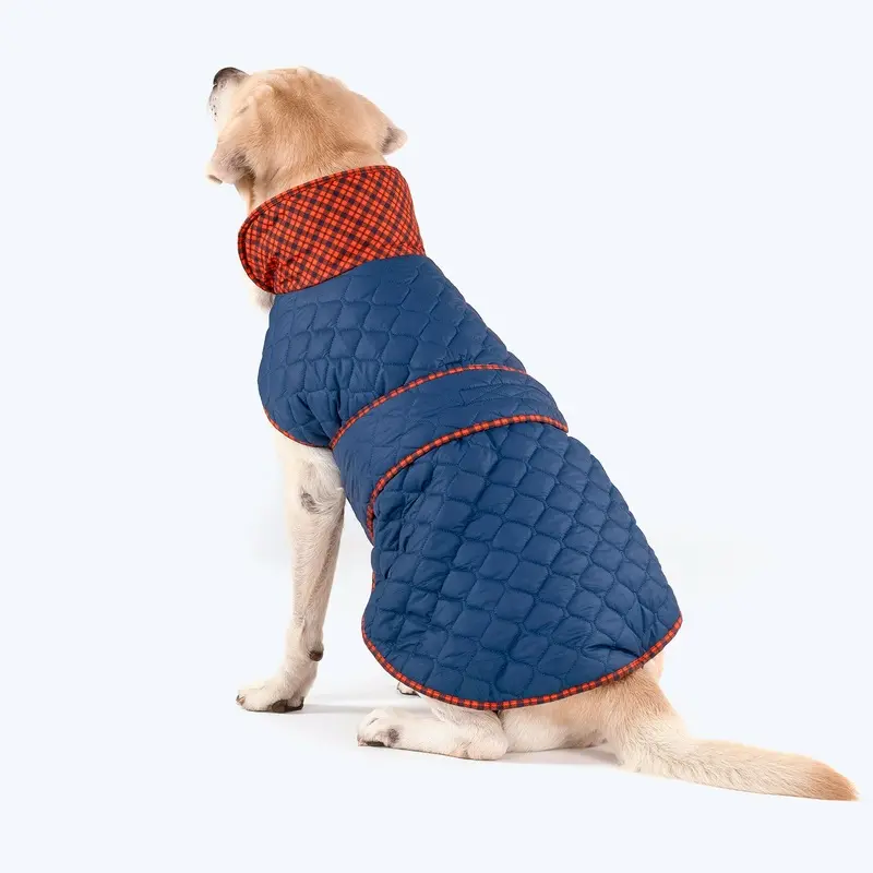 HUFT Grrberry Quilted Dog Jacket - Teal Blue