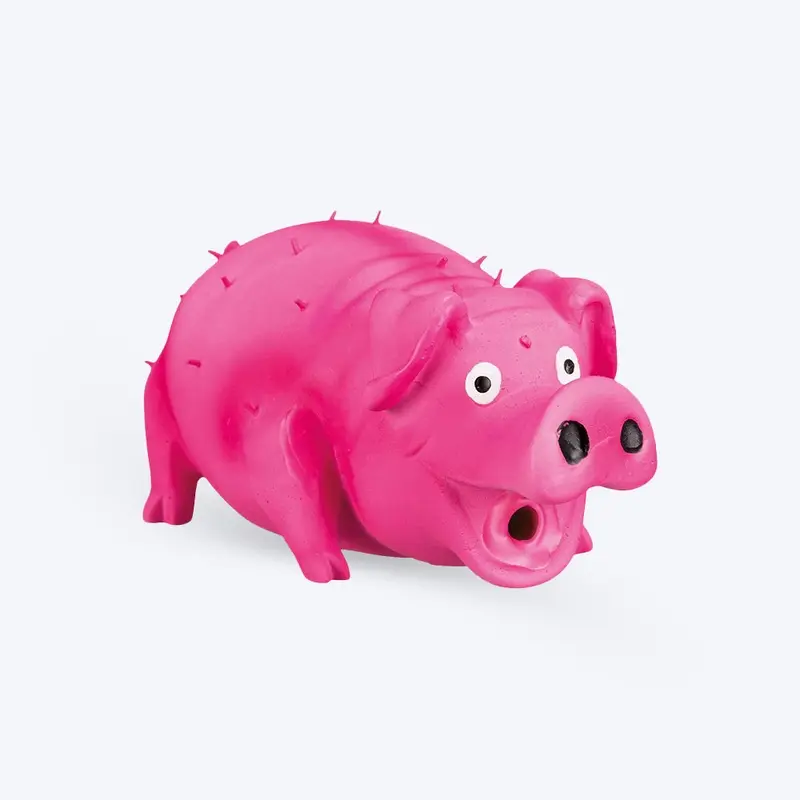 Trixie Bristle Pig With Animal Sound Latex Squeaky Dog Toy - Assorted - 21 cm