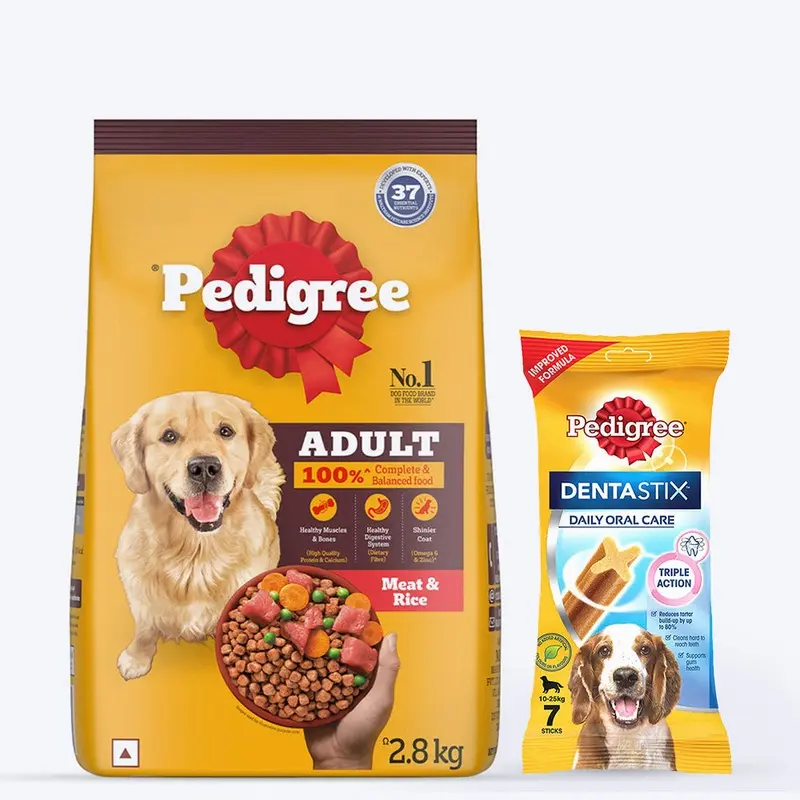 Pedigree Food & Dentastix Adult Dog Treat Combo - Pack of 2