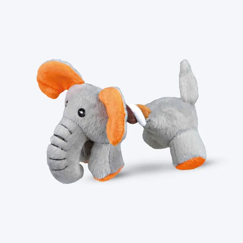 Trixie Animal with Rope Dog Squeaker Toy - Assorted