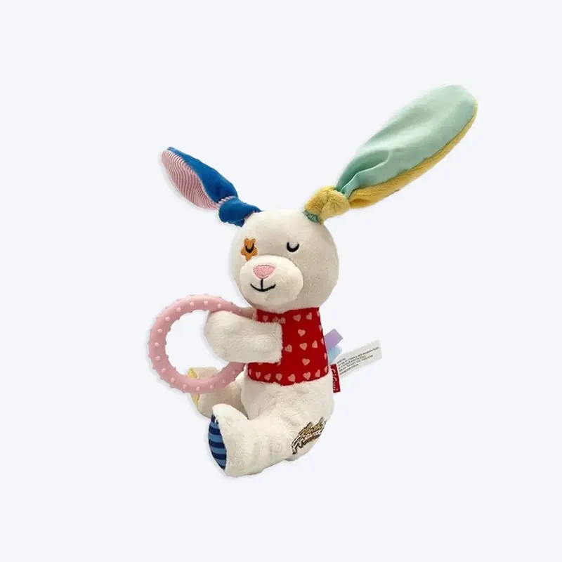 GiGwi Rabbit Plush Friendz With Squeaker And TPR Ring Dog Toy