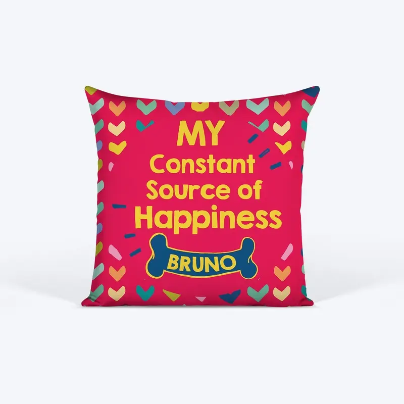 HUFT Heart To Heart Personalised Cushion For Dog & Cat - Red - 12 inches (30 x 30 cm)