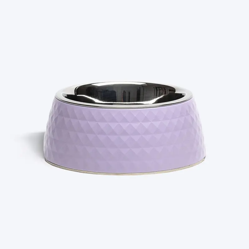 HUFT Prism Embossed Melamine Bowl For Dogs - Lilac