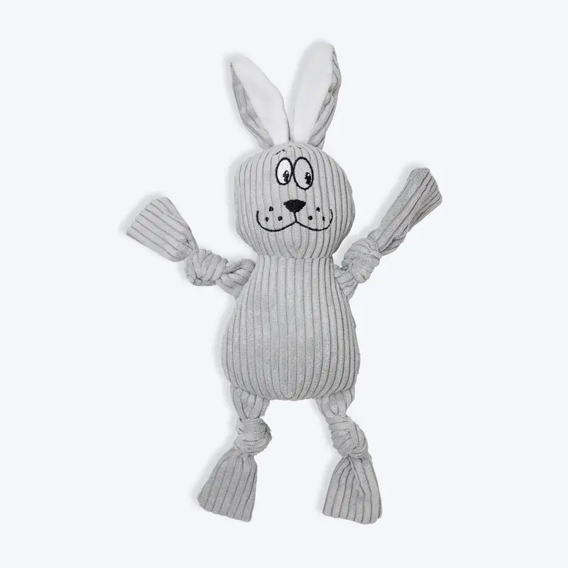 FOFOS Fluffy Rabbit Squeaky Plush Toy For Dog - Grey
