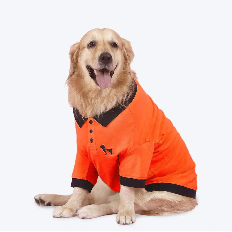 HUFT Solid Polo Dog T-Shirt - Orange
