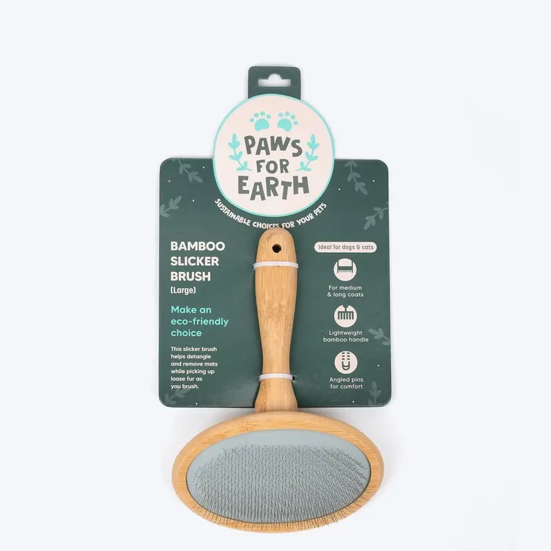 Paws For Earth Bamboo Slicker Brush For Dogs & Cats - S