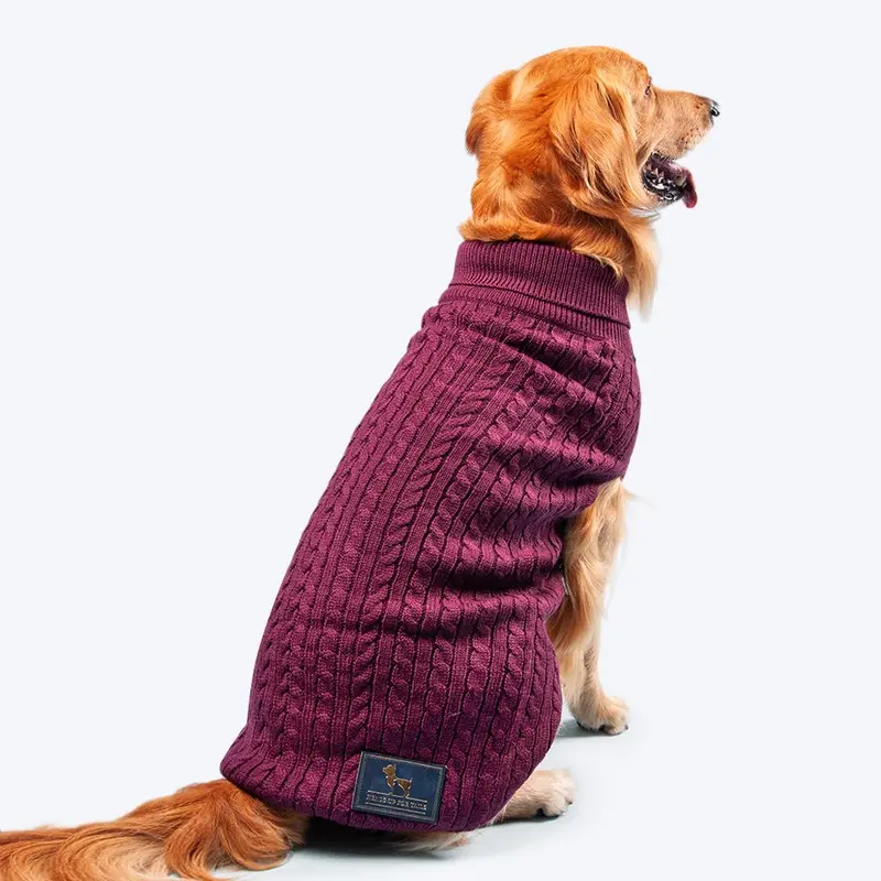 HUFT Cable Knit Dog Sweater - Mauve