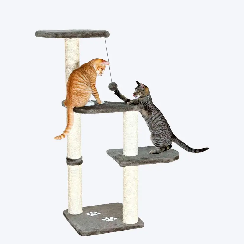 Trixie Altea Cat Scratching Post - Platinum Grey with Paw Prints - 3.8 feet