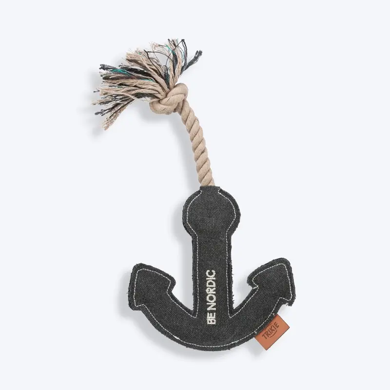 Trixie Be Nordic Anchor On A Rope Dog Toy - Black - 30 cm