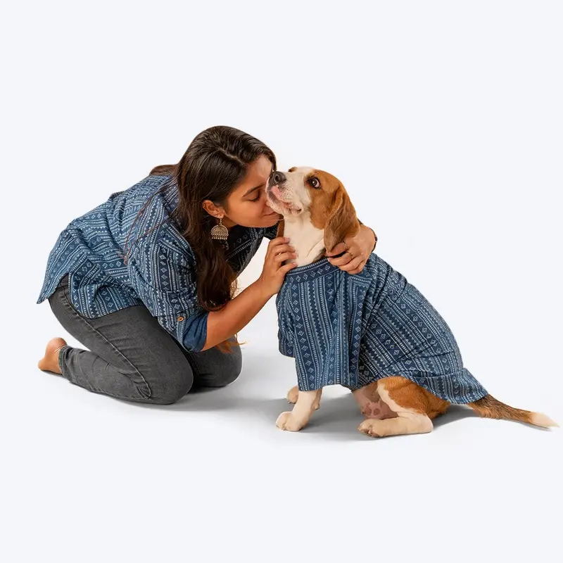 HUFT The Indian Collective Pankti Human Shirt - Indigo