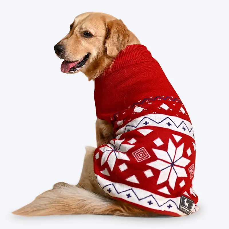 HUFT Snowflake Dog Sweater - Red