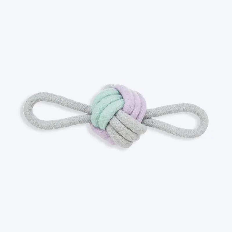 Trixie Junior Knotted Ball With Loops Rope Dog Toy - Grey