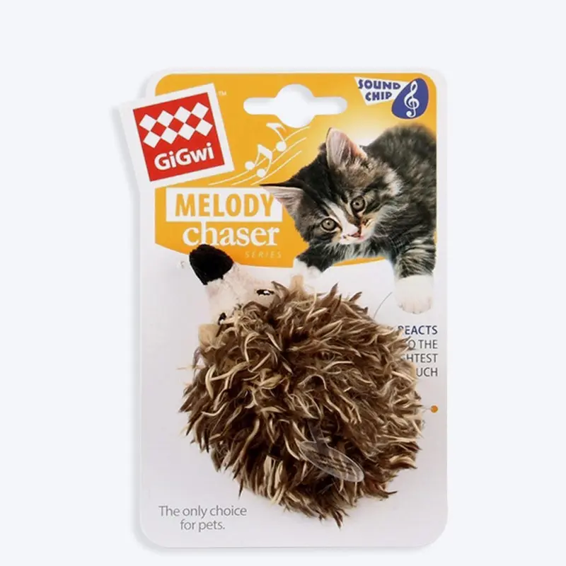 GiGwi Melody Chaser Cat Toy - Hedgehog (with Motion Activated Sound Chip)