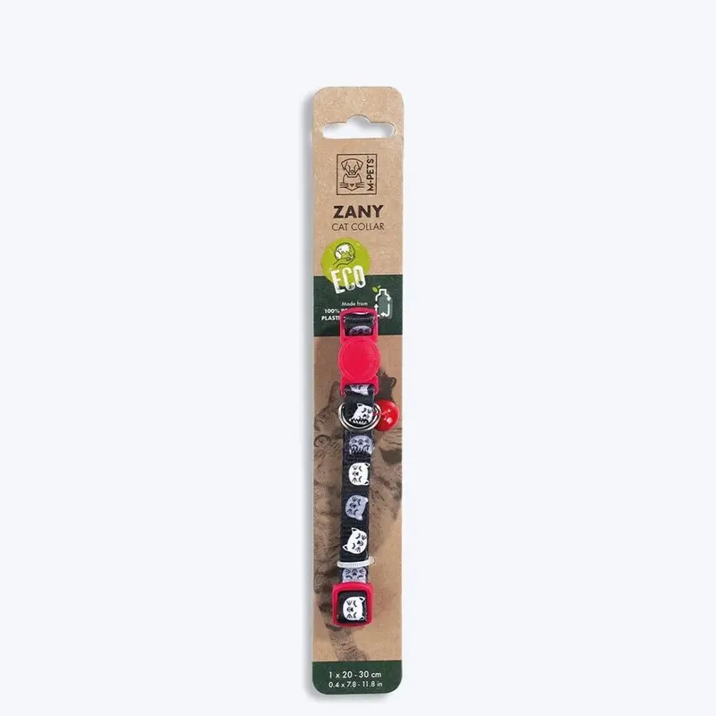 M-Pets Zany Cat Eco Collar - Red & Black
