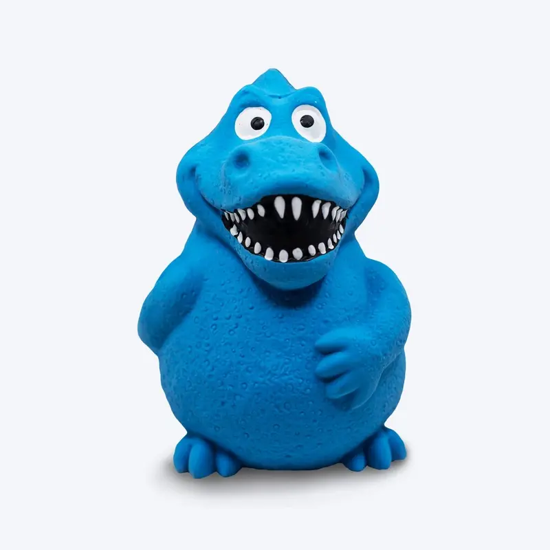 FOFOS Dinosaur Latex Bi Squeaky Chew Toy For Dog - Blue - L