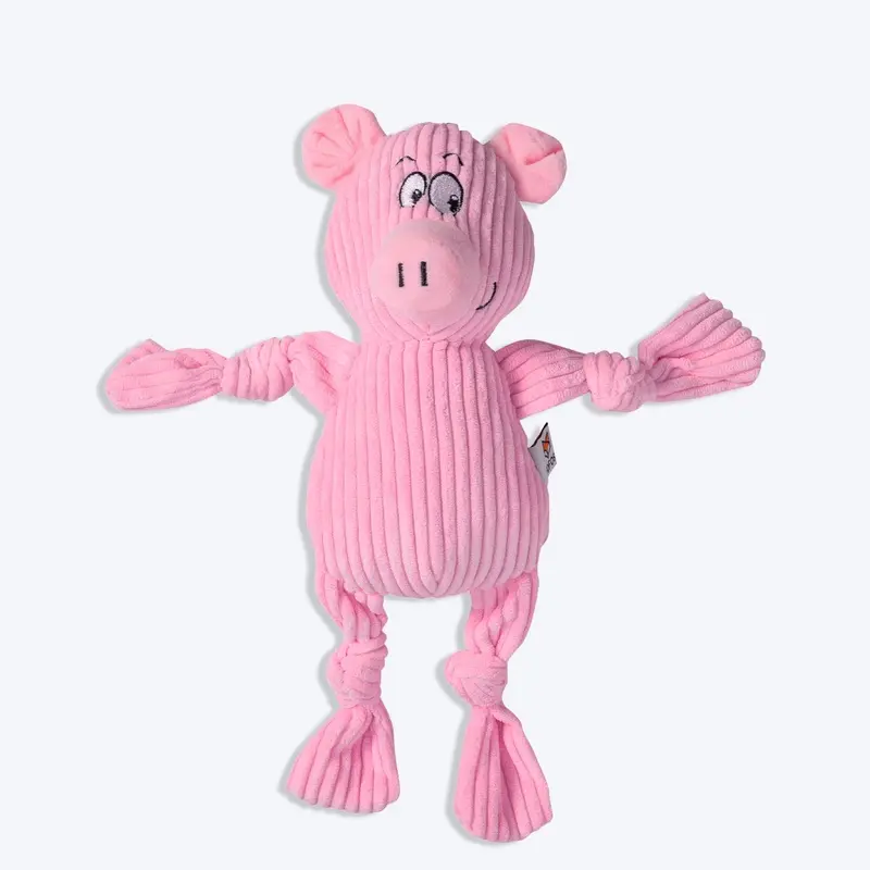 FOFOS Fluffy Pig Squeaky Plush Toy For Dog - Pink
