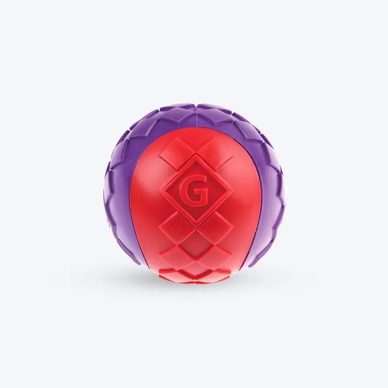 GiGwi Ball Squeaker Dog Toy - Medium (Red/Purple)