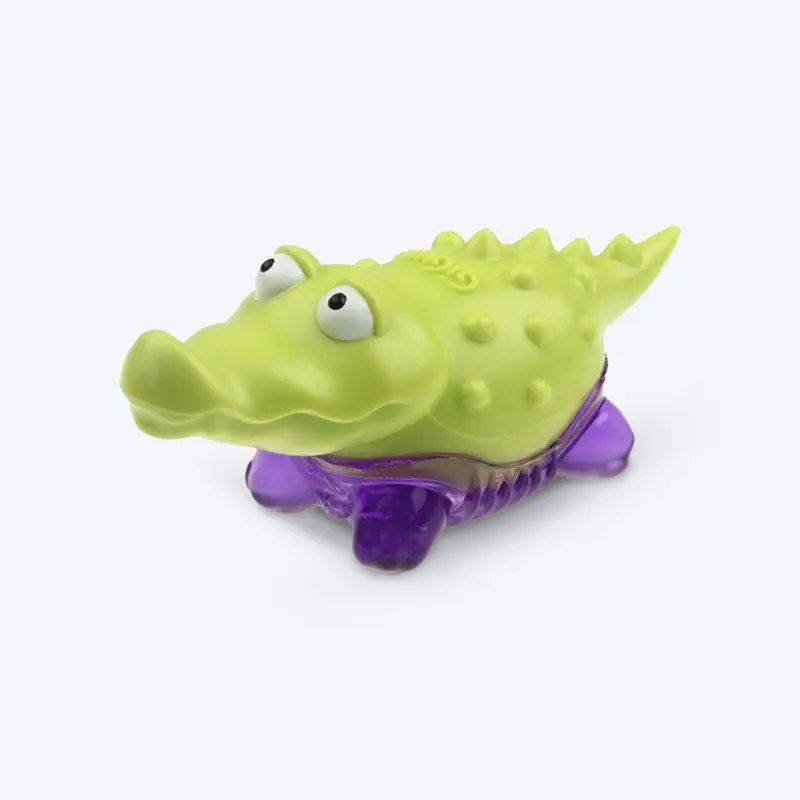GiGwi Suppa Puppa Dog Squeaker Toy - Alligator - Green/Purple