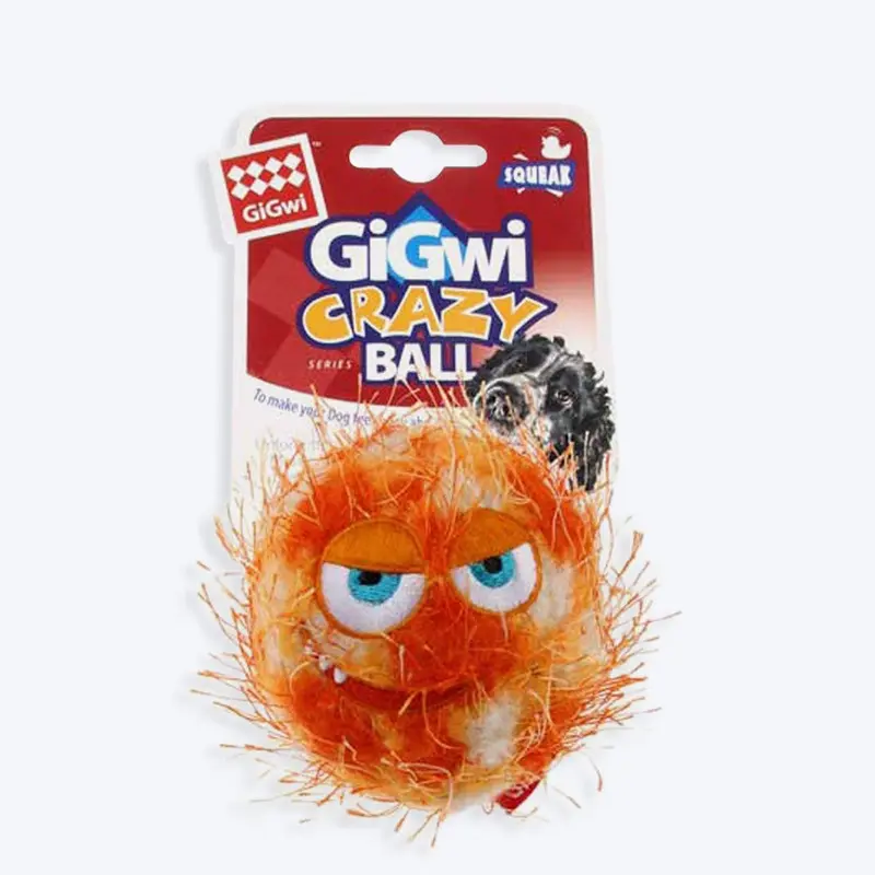 GiGwi Crazy Squeaker Dog Ball - Orange