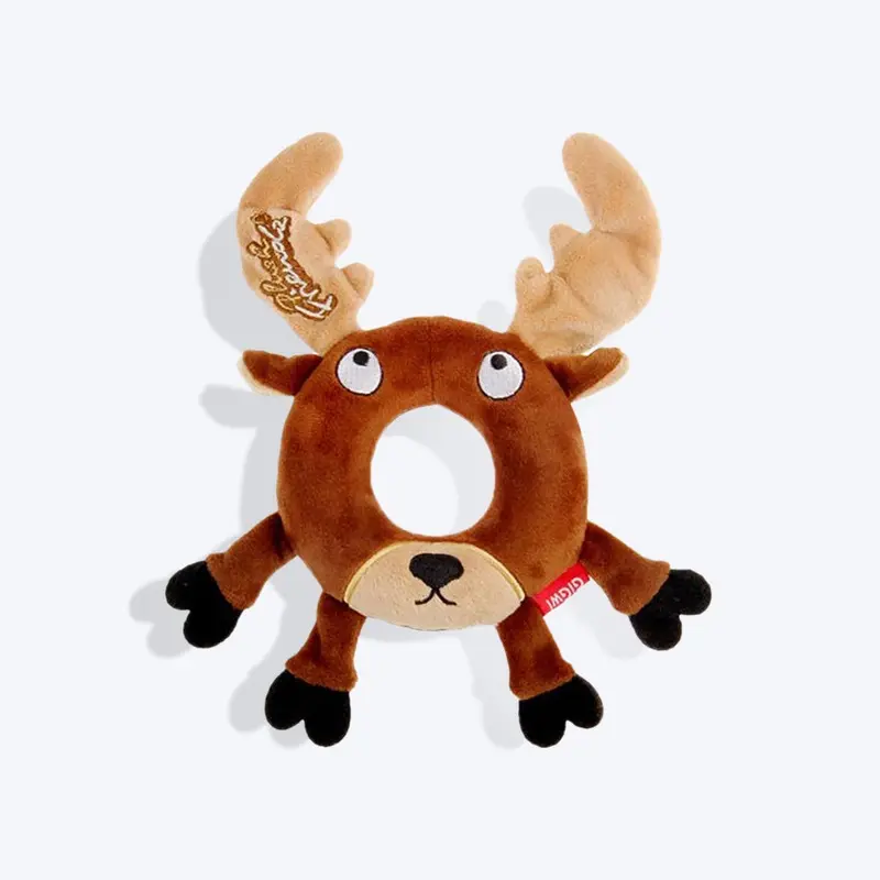 GiGwi Friendz Dog Plush Toy - Deer (with Foam Rubber Ring and Squeaker)