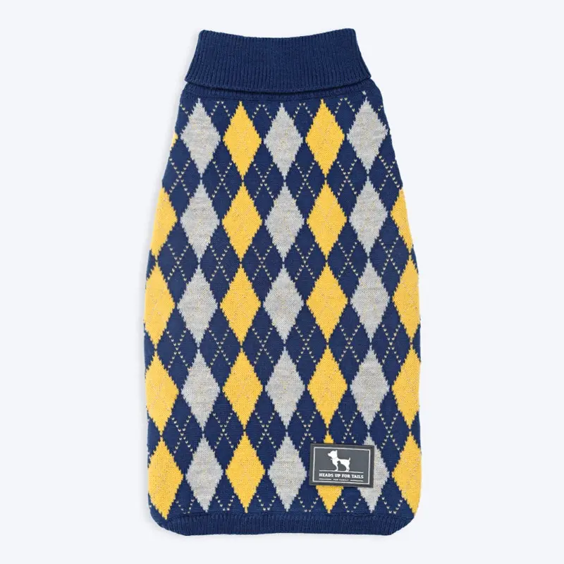 HUFT Argyle Cat Sweater - Navy