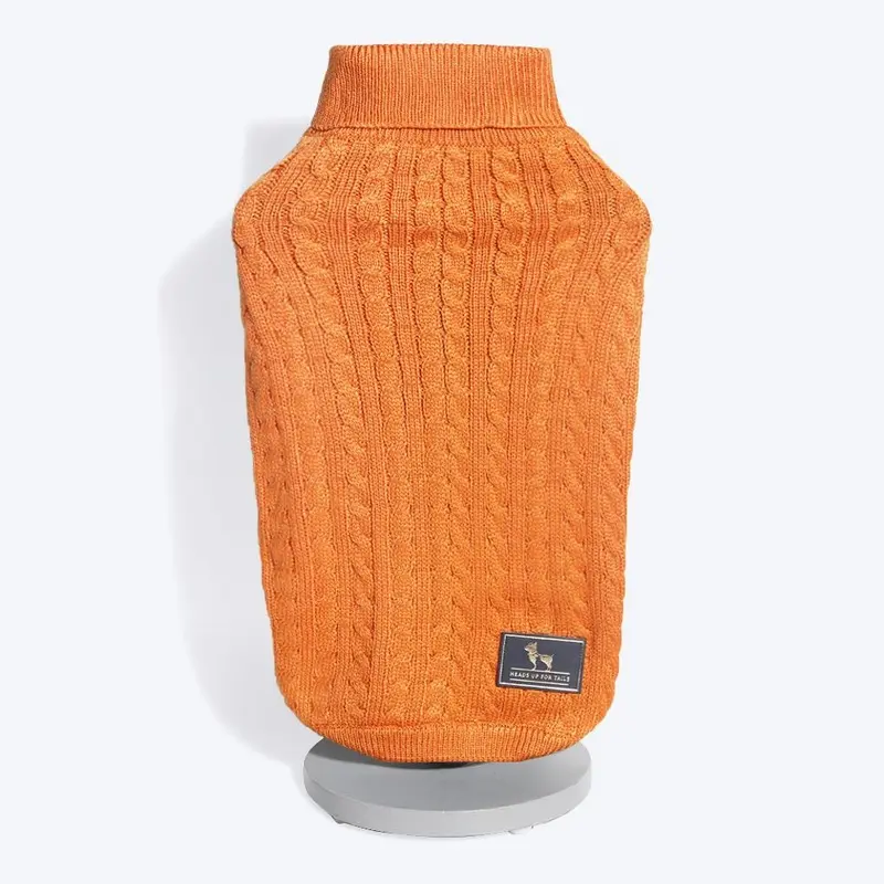 HUFT Cable Knit Cat Sweater - Orange